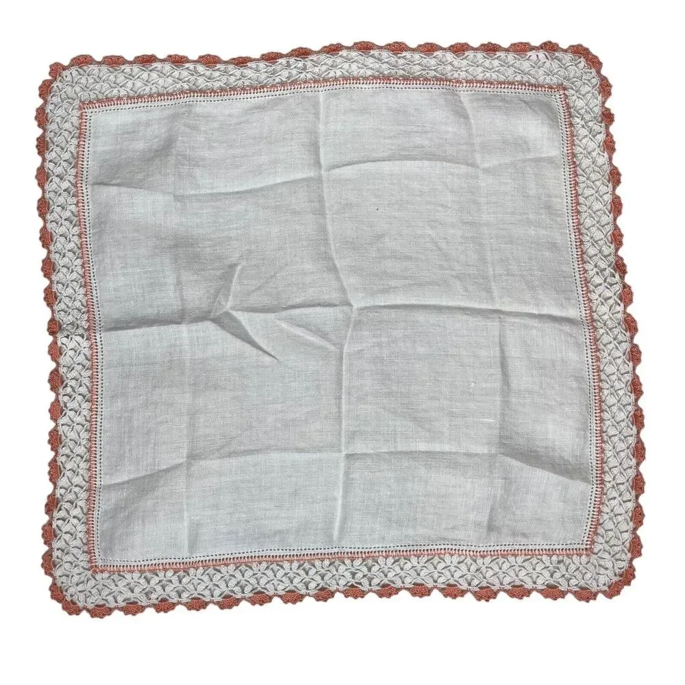 1 Vintage Cocktail Napkin‎ Handkerchief Hankie Square 12